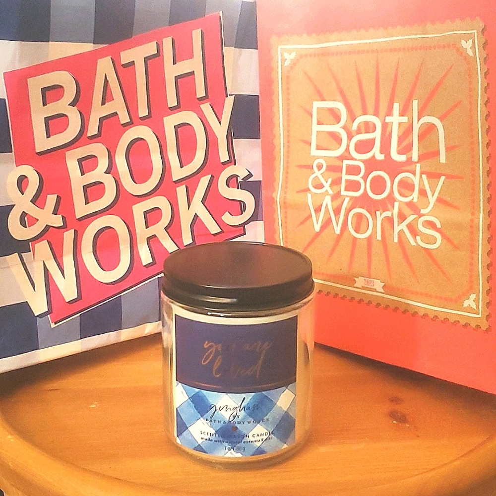 Gingham 7oz Bath & Body Works Scented Signature Single Wick Mason Candle NWT